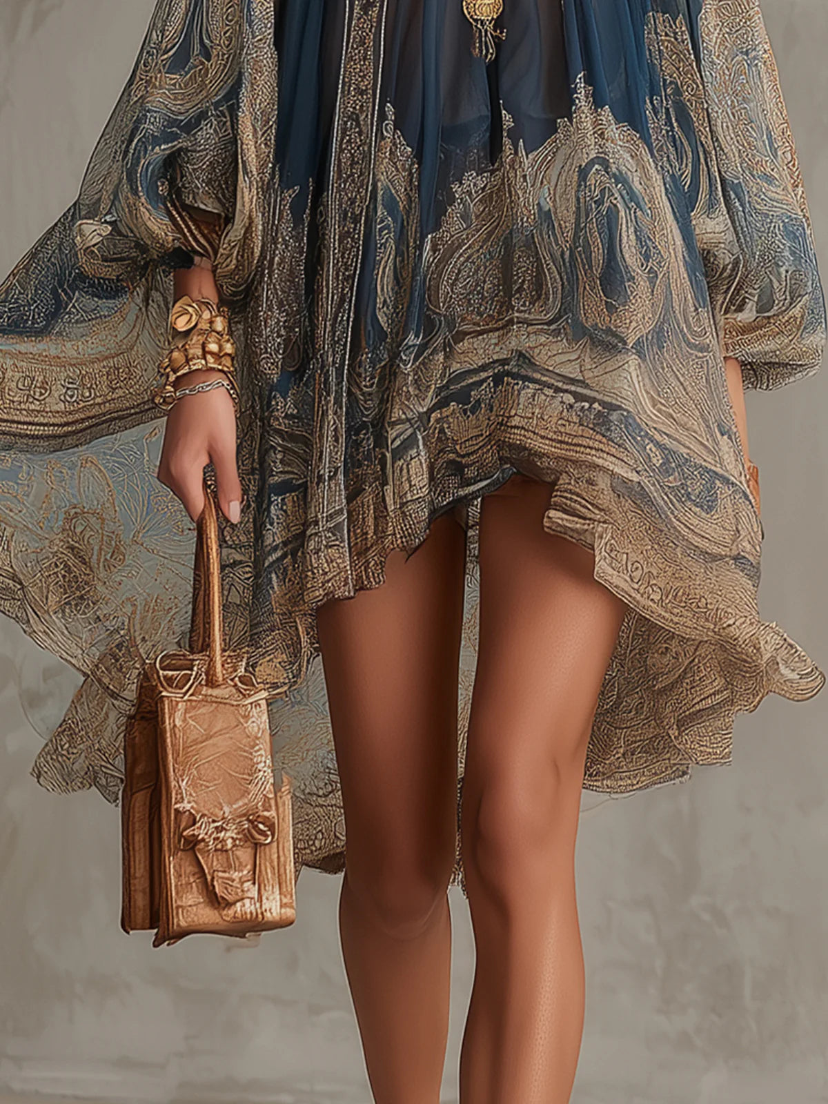 Ornella | Vestido con Estampado Barroco