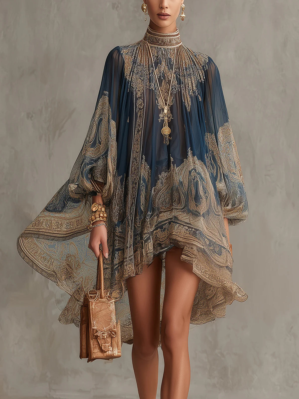 Ornella | Vestido con Estampado Barroco
