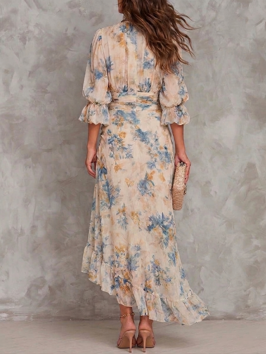 Adele | Vestido Floral con Bajo Irregular