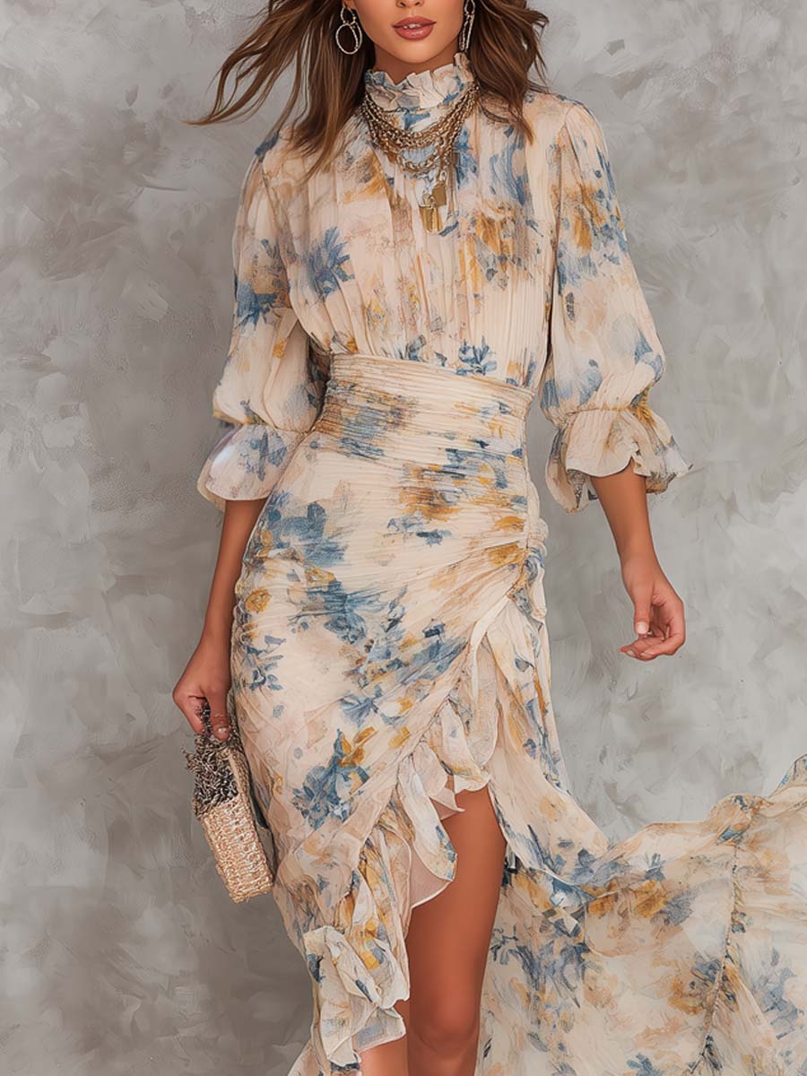 Adele | Vestido Floral con Bajo Irregular