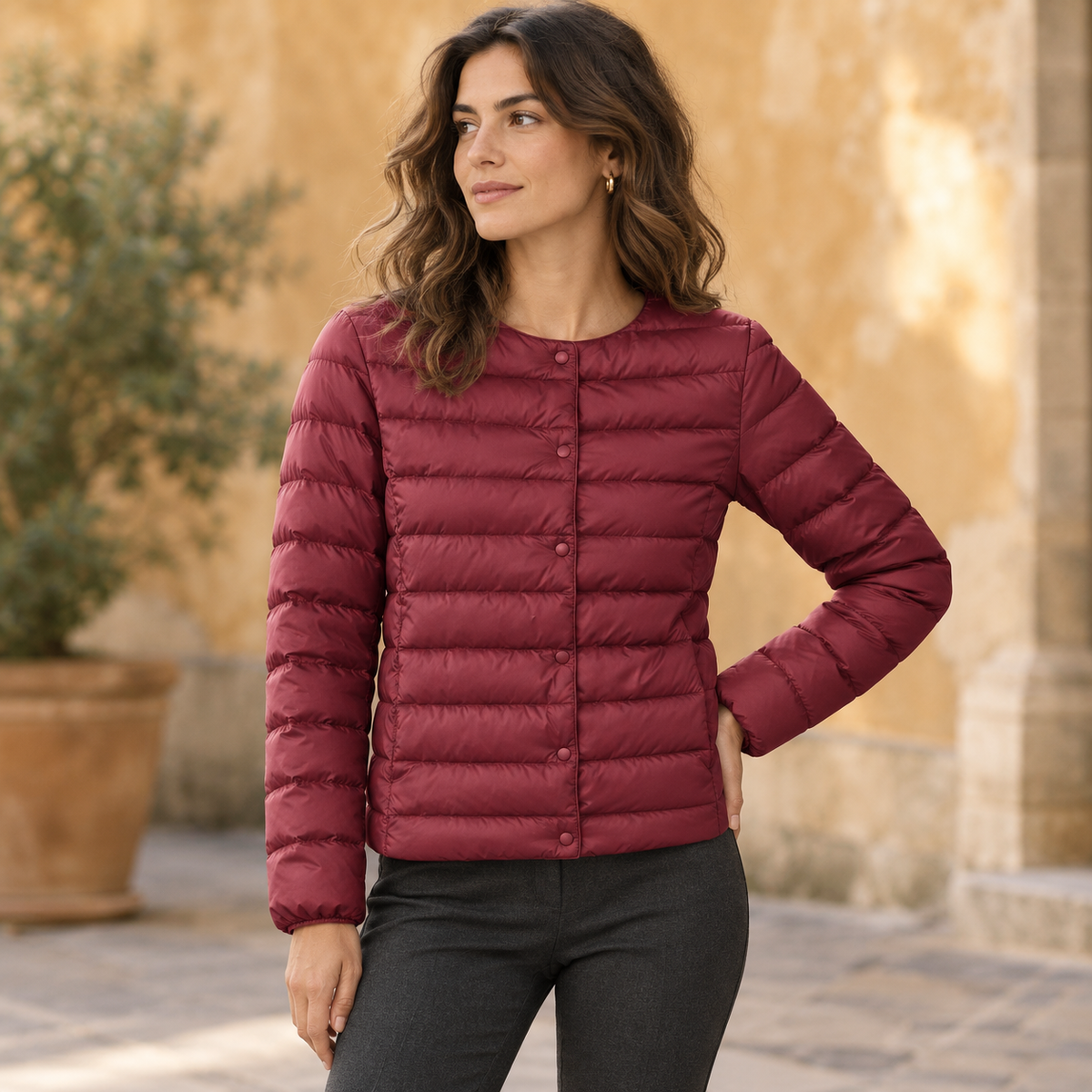 Chaqueta Acolchada de Plumón para Mujer | Plumífero Ligero de Invierno