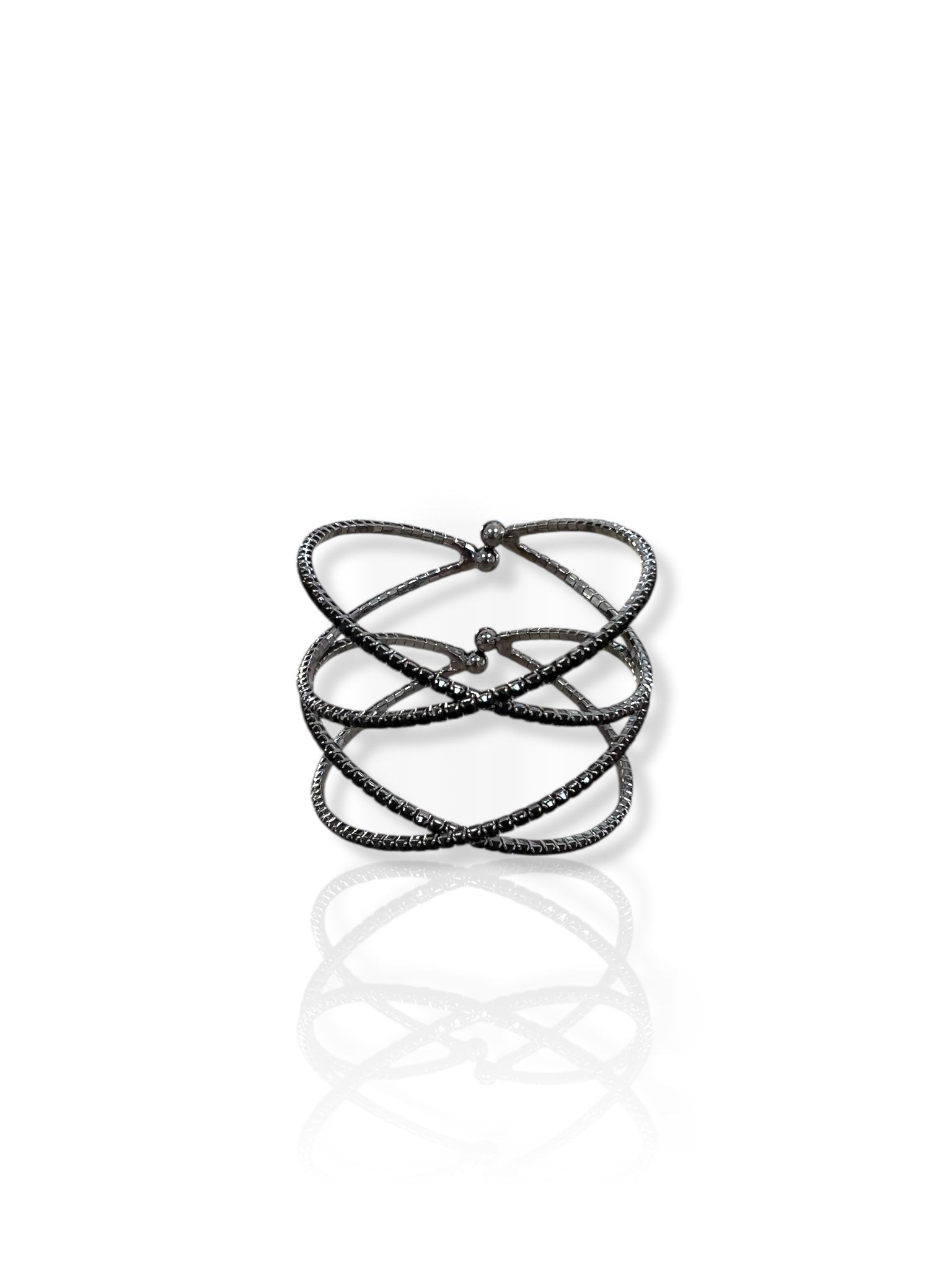 Brazalete cruzado brillos negro