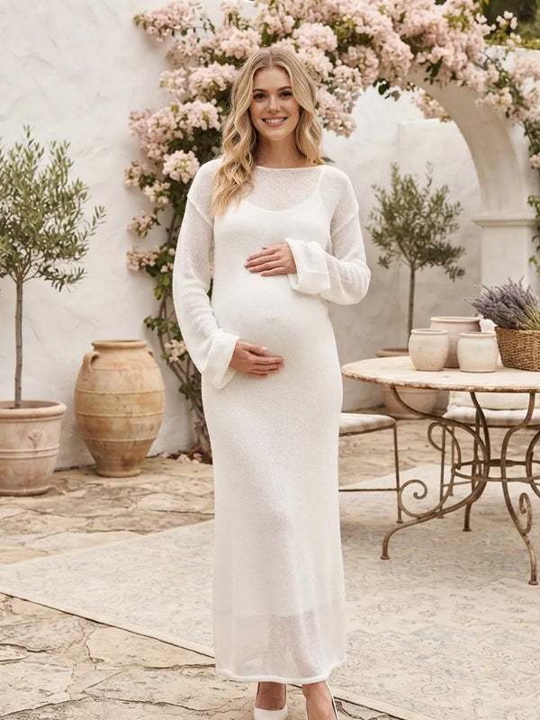 Conjunto Premamá 2 en 1 de Vestido de Tirantes y Punto
