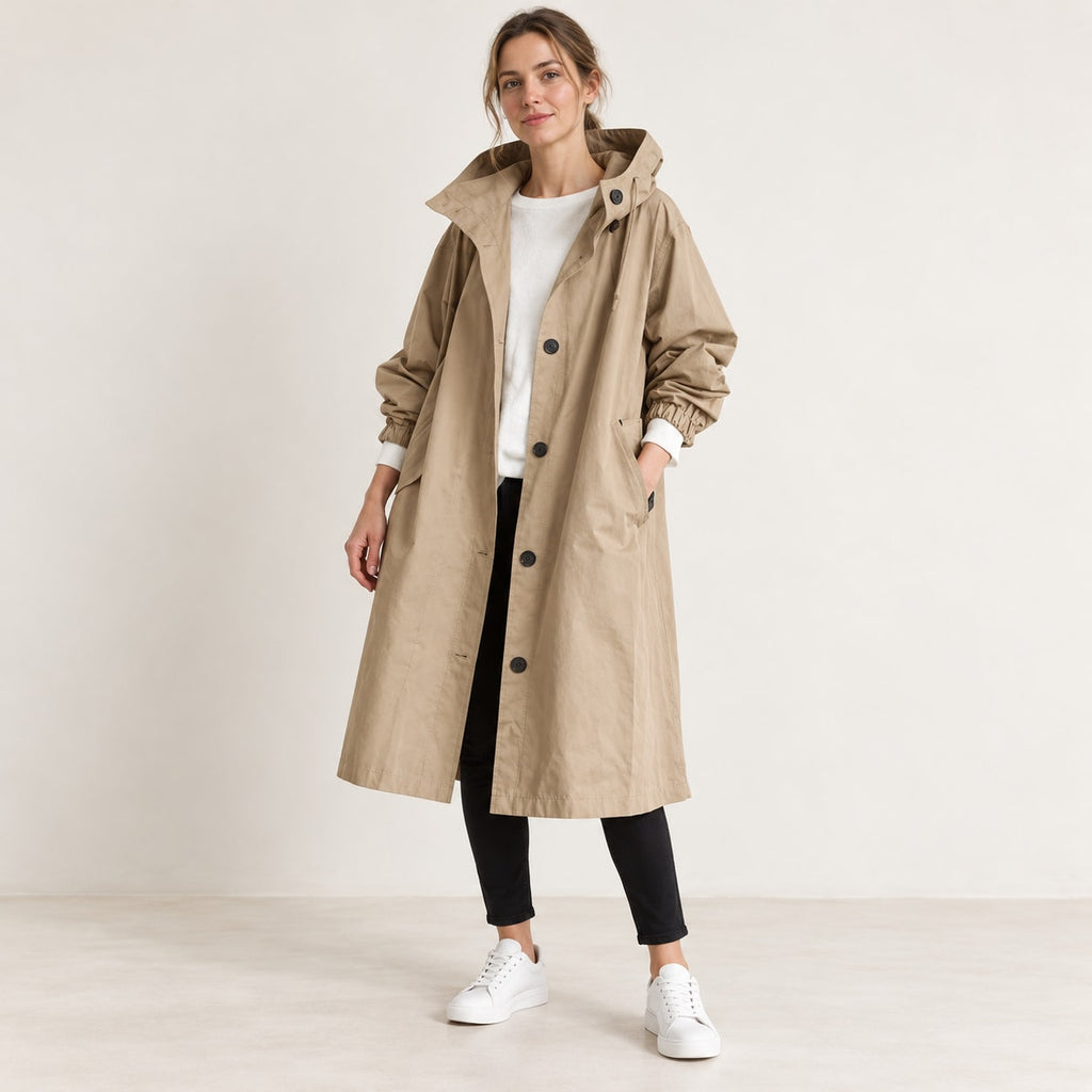 Parka Larga con Capucha para Mujer | Abrigo Oversize de Entretiempo