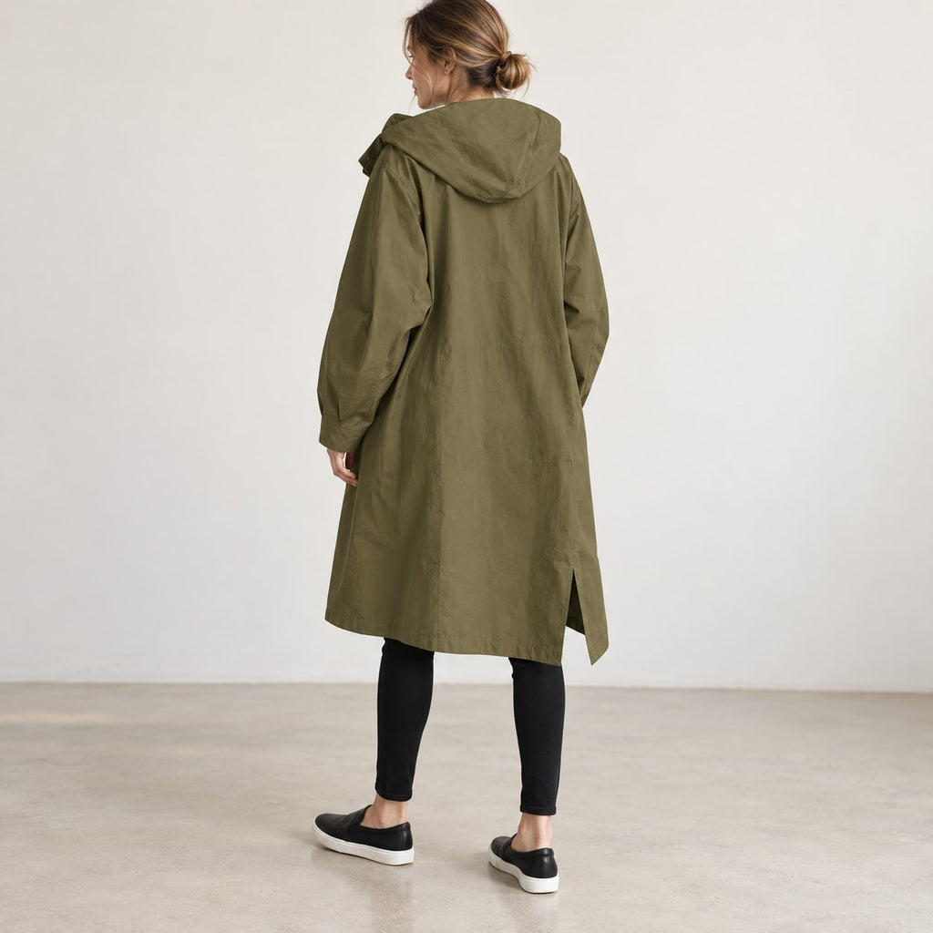 Parka Larga con Capucha para Mujer | Abrigo Oversize de Entretiempo