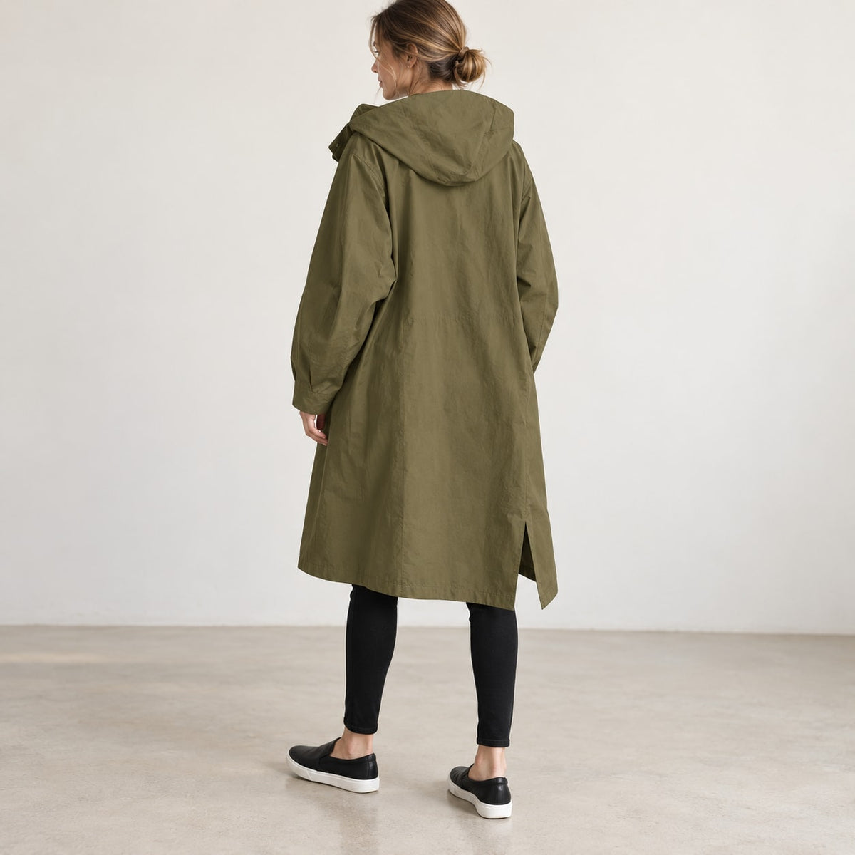 Parka Larga con Capucha para Mujer | Abrigo Oversize de Entretiempo