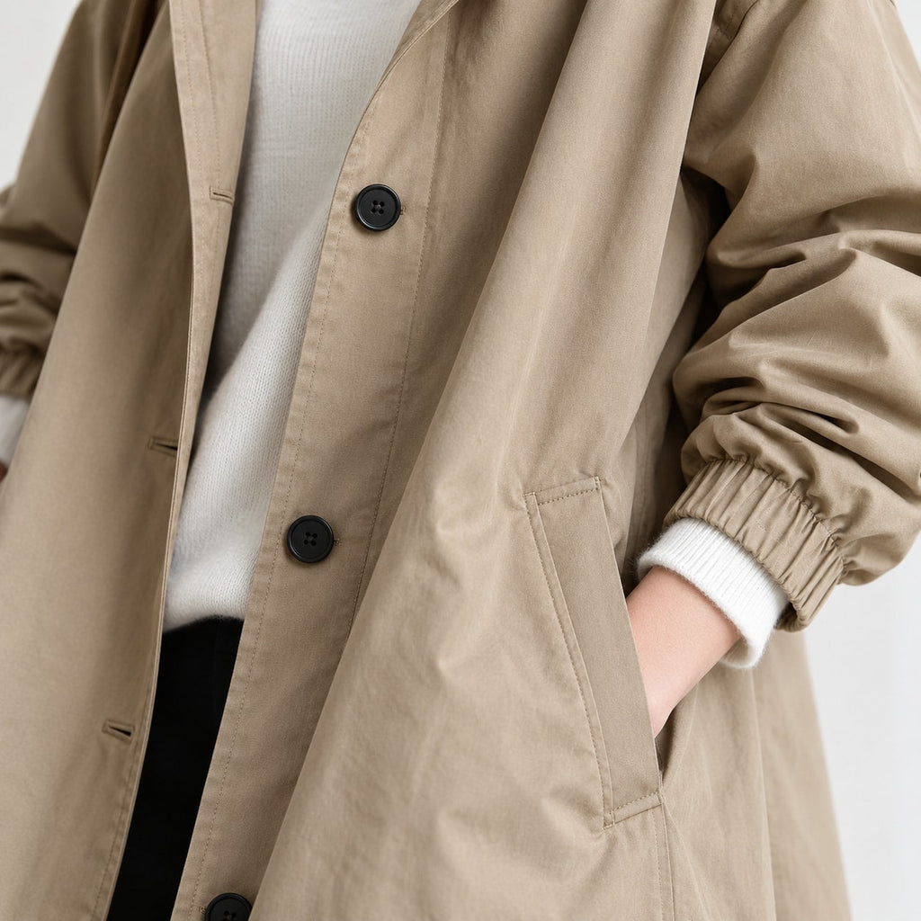 Parka Larga con Capucha para Mujer | Abrigo Oversize de Entretiempo