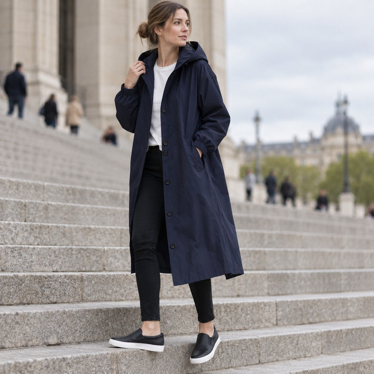 Parka Larga con Capucha para Mujer | Abrigo Oversize de Entretiempo