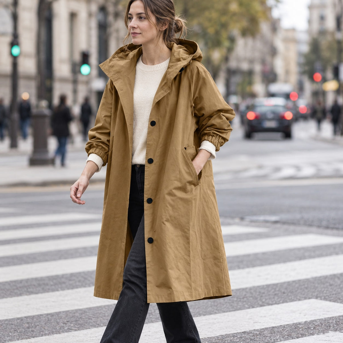 Parka Larga con Capucha para Mujer | Abrigo Oversize de Entretiempo