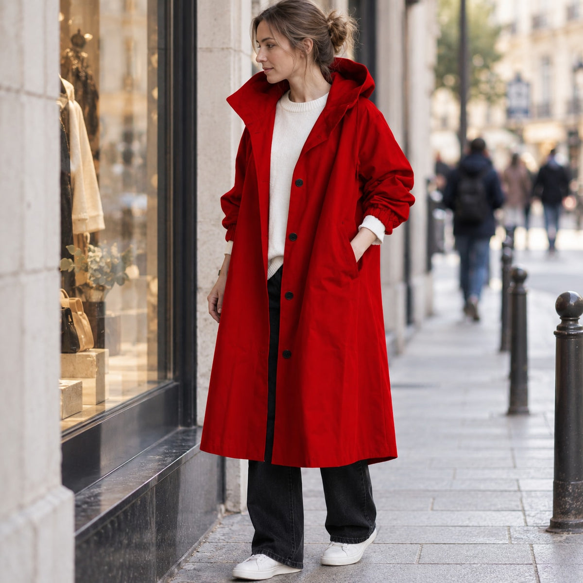 Parka Larga con Capucha para Mujer | Abrigo Oversize de Entretiempo