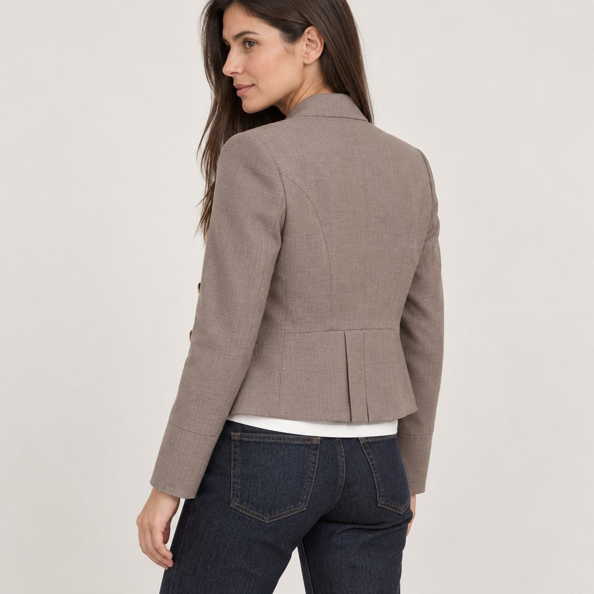 Blazer Militar para Mujer | Chaqueta Corta Entallada con Botones Dorados