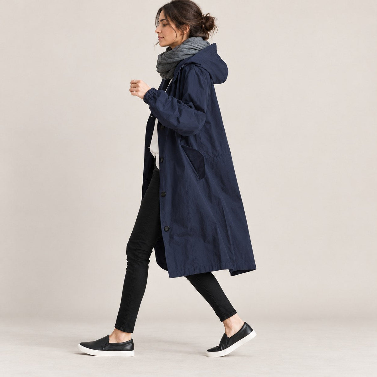 Parka Larga con Capucha para Mujer | Abrigo Oversize de Entretiempo