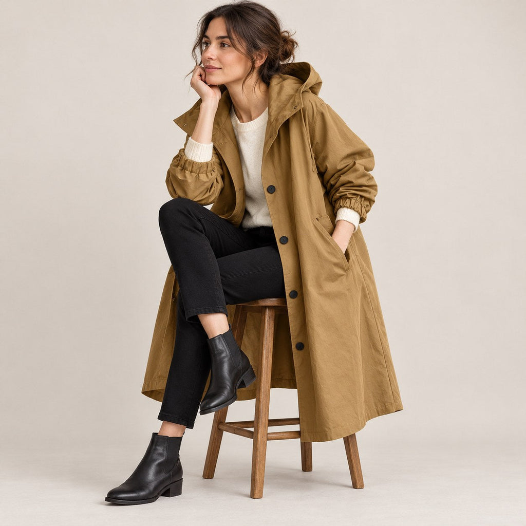 Parka Larga con Capucha para Mujer | Abrigo Oversize de Entretiempo
