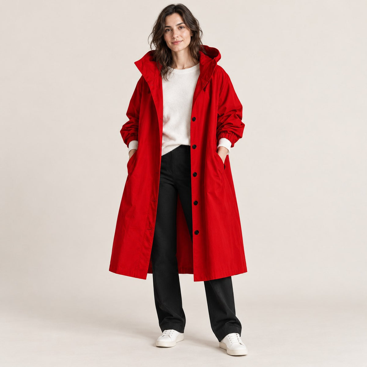 Parka Larga con Capucha para Mujer | Abrigo Oversize de Entretiempo