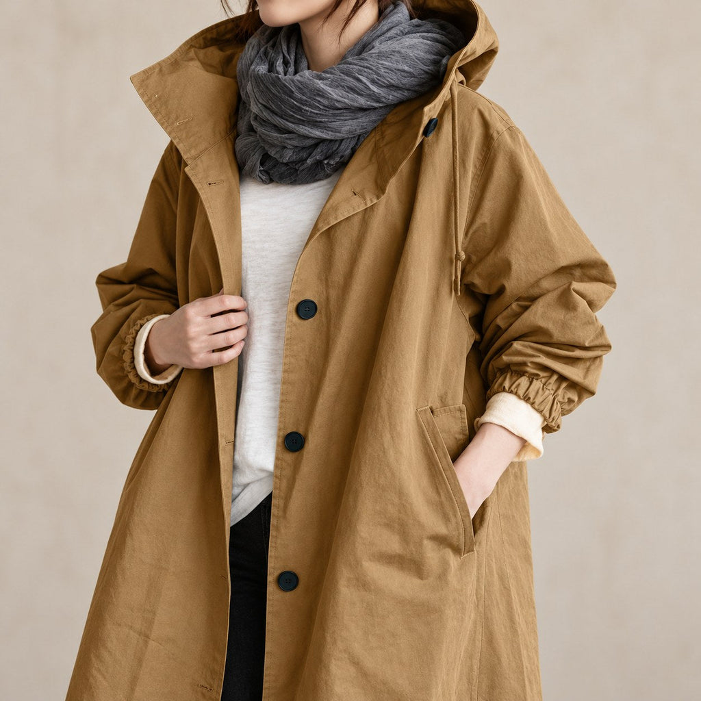 Parka Larga con Capucha para Mujer | Abrigo Oversize de Entretiempo