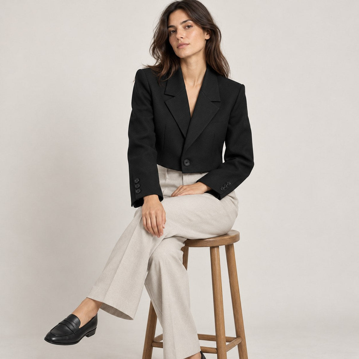 Blazer Recto para Mujer | Chaqueta Elegante de Manga Larga con Botón