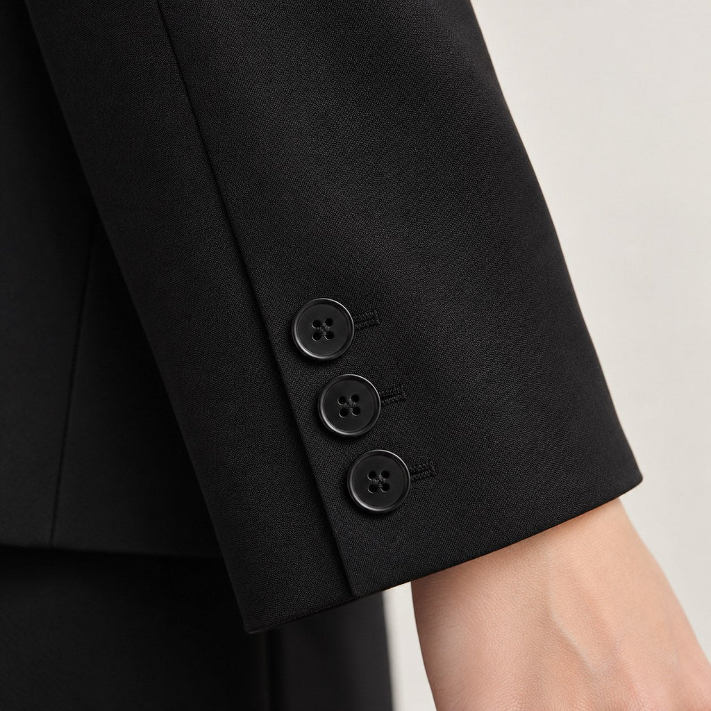 Blazer Corto de Solapa para Mujer | Chaqueta de Traje Crop con un Botón
