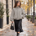 Chaqueta Bomber de Cuadros para Mujer | Oversize Crop de Manga Larga