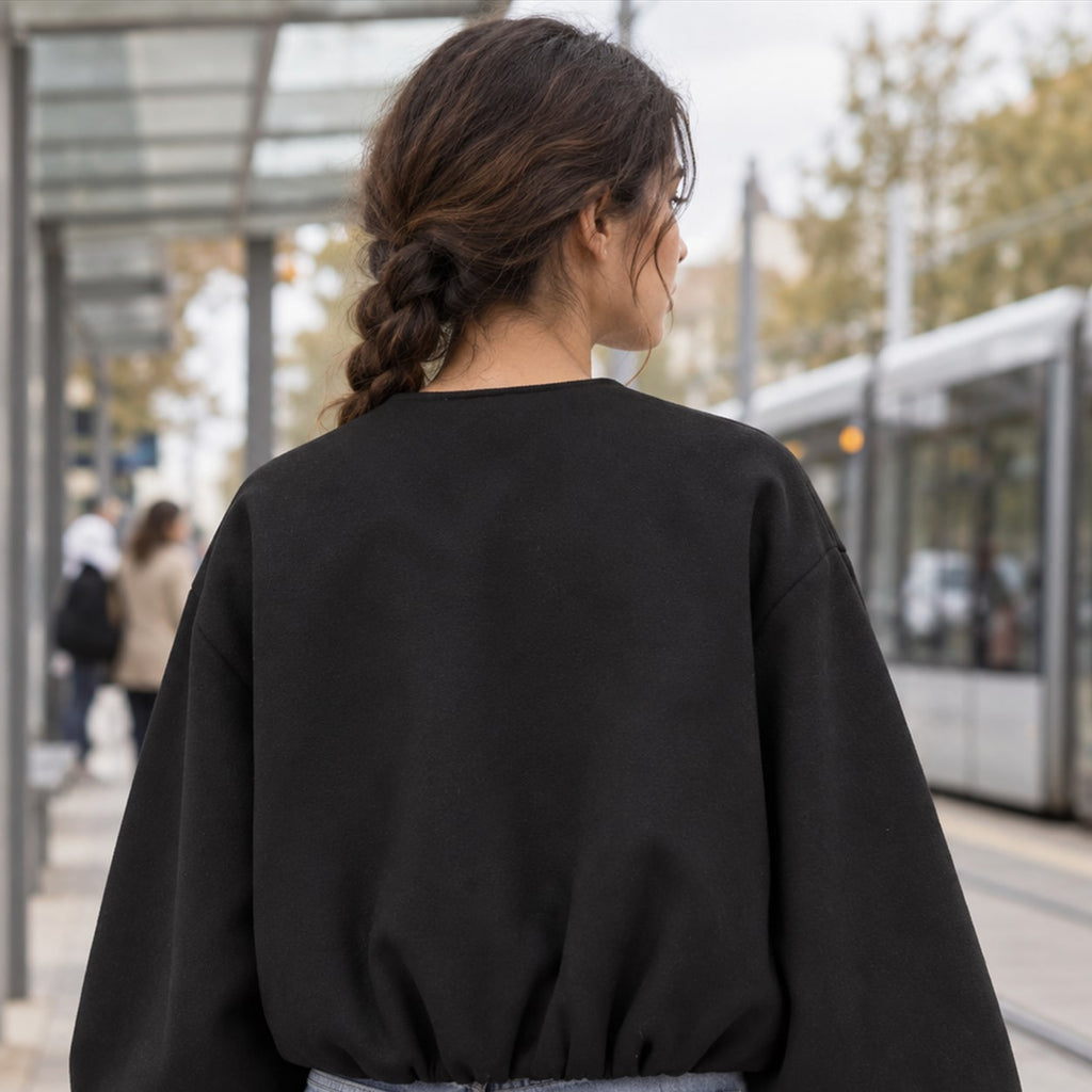 Chaqueta Bomber Cropped para Mujer | Deportiva de Manga Larga con Cremallera