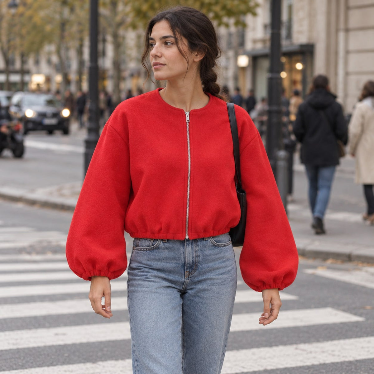 Chaqueta Bomber Cropped para Mujer | Deportiva de Manga Larga con Cremallera