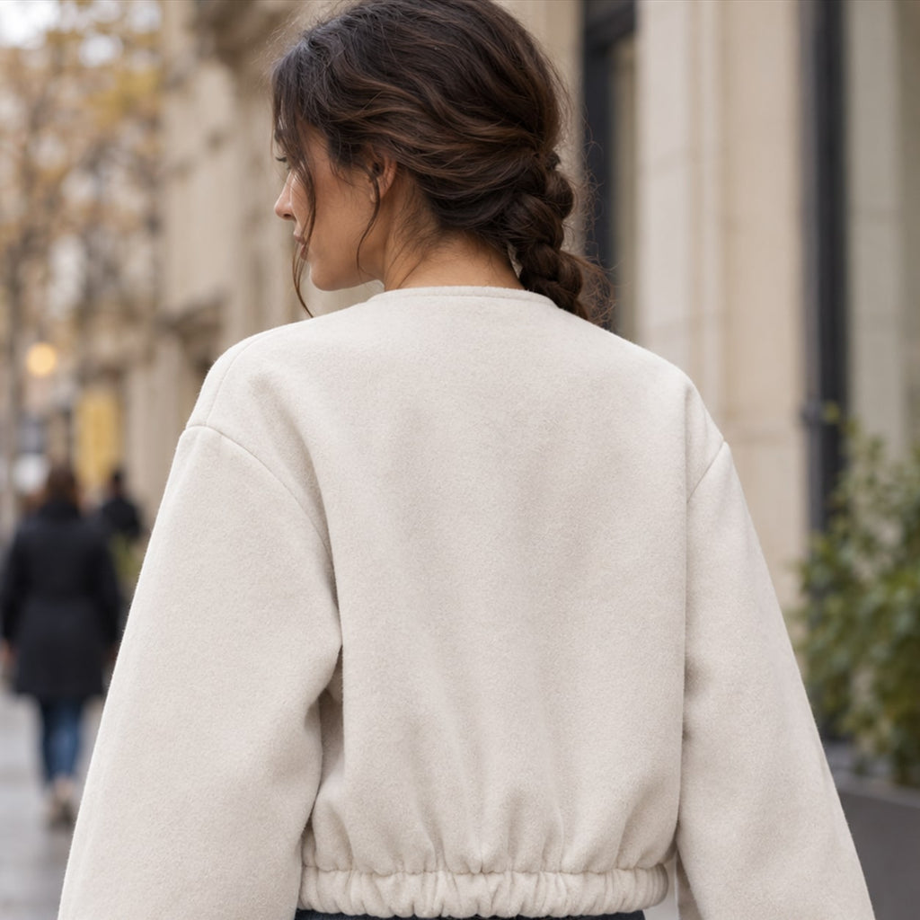 Chaqueta Bomber Cropped para Mujer | Deportiva de Manga Larga con Cremallera