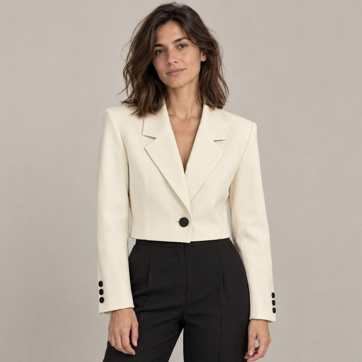 Blazer Recto para Mujer | Chaqueta Elegante de Manga Larga con Botón