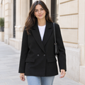 Blazer Cruzado Oversize para Mujer | Americana Holgada con Bolsillos de Tapeta