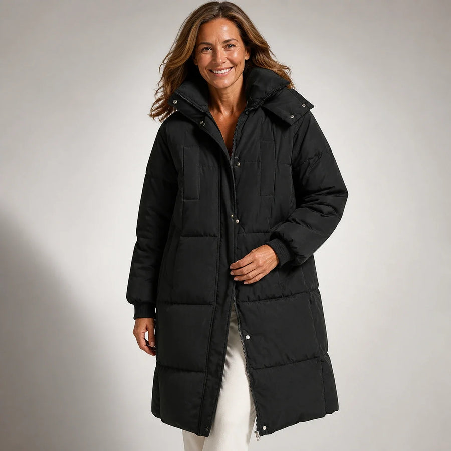 Gabriela™ | Abrigo largo acolchado con capucha