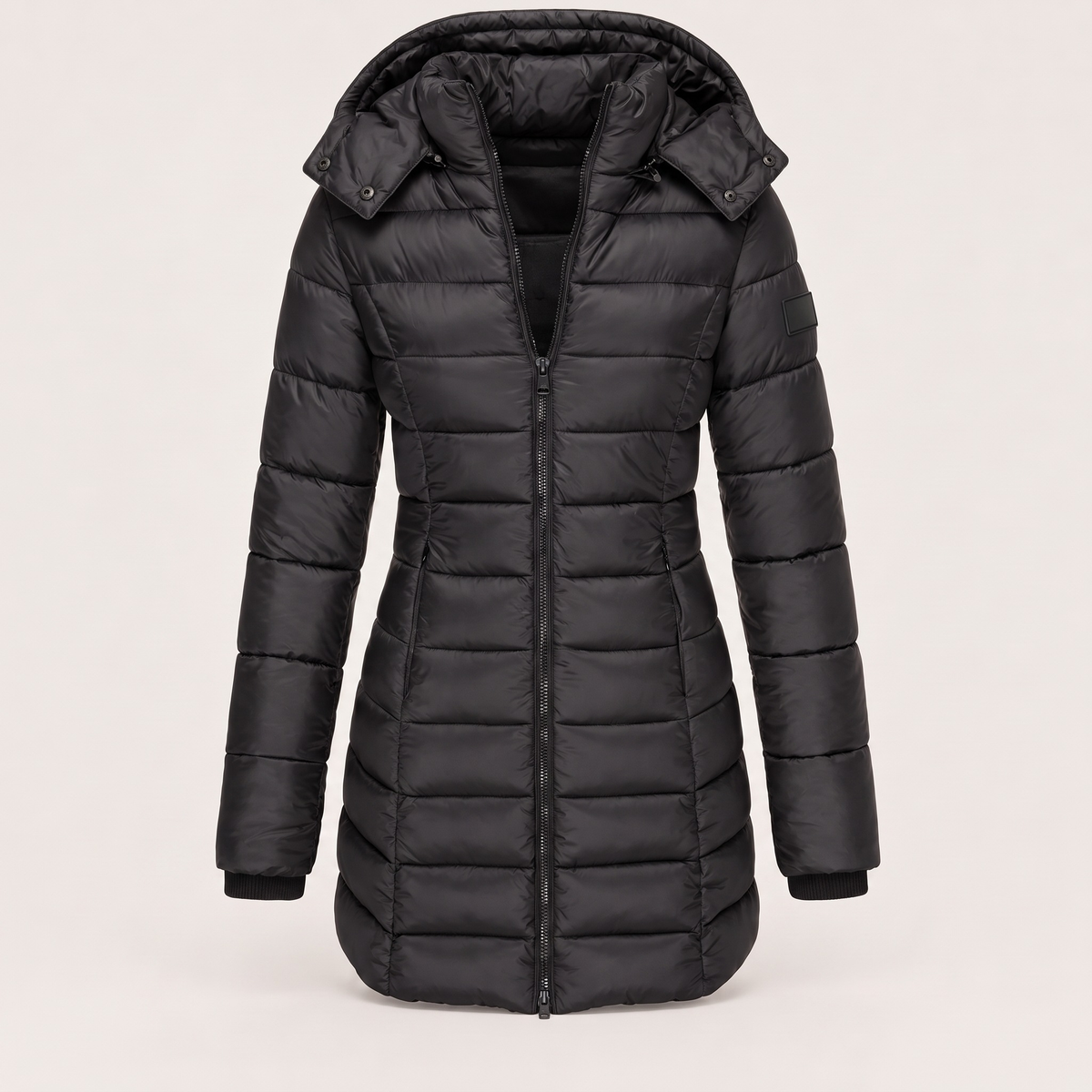 Parka Acolchada con Capucha para Mujer | Chaquetón Entallado de Invierno Midi