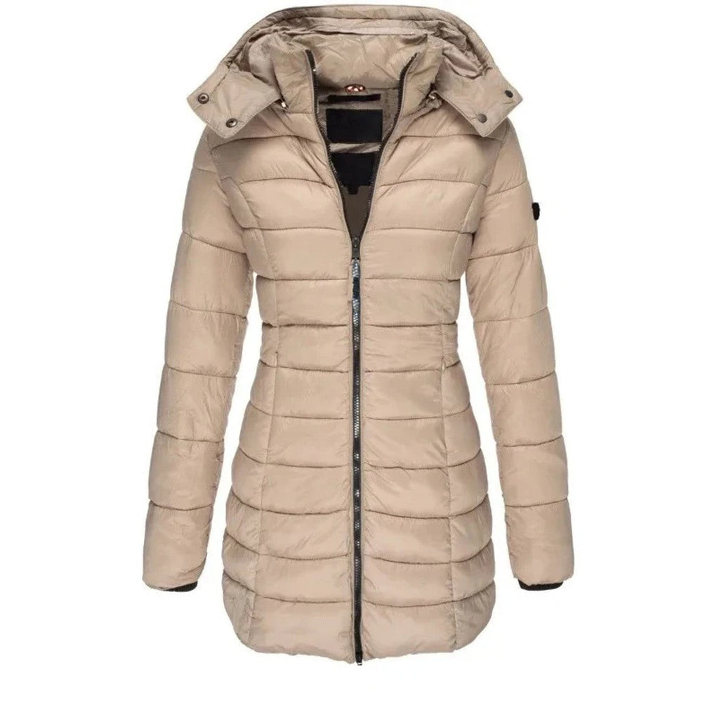 Parka Acolchada con Capucha para Mujer | Chaquetón Entallado de Invierno Midi