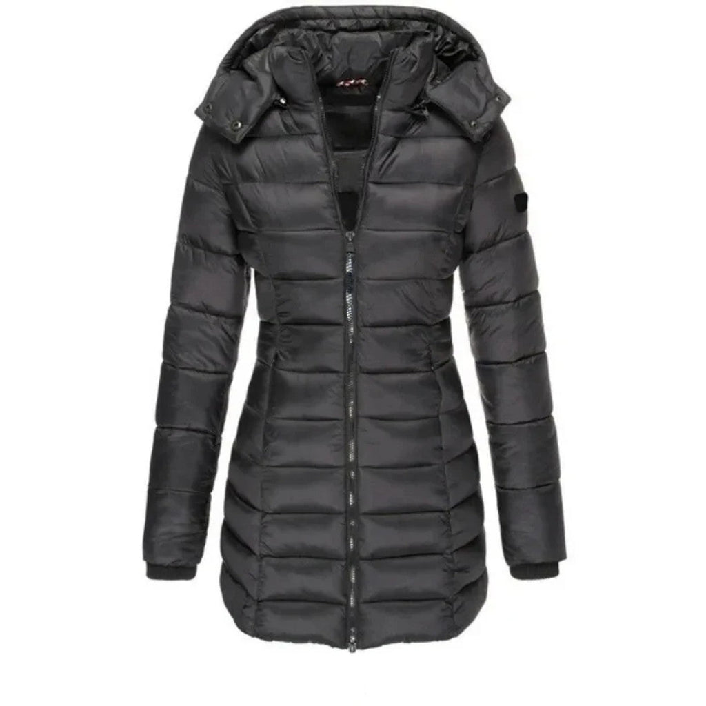 Parka Acolchada con Capucha para Mujer | Chaquetón Entallado de Invierno Midi