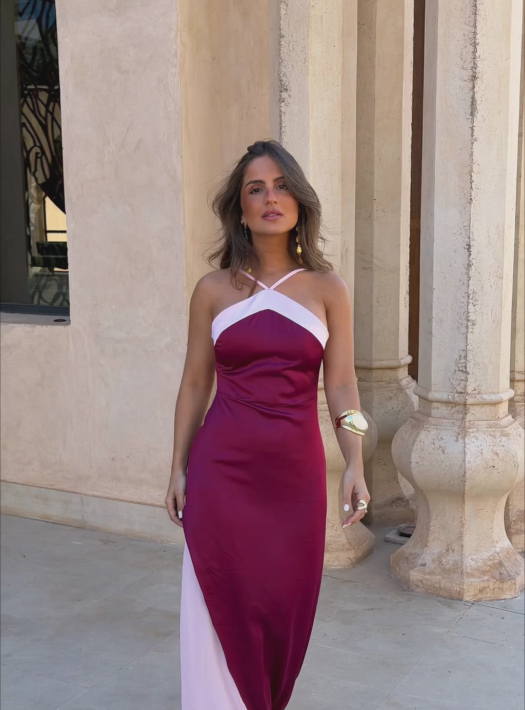 Vestido Oasis en burdeos