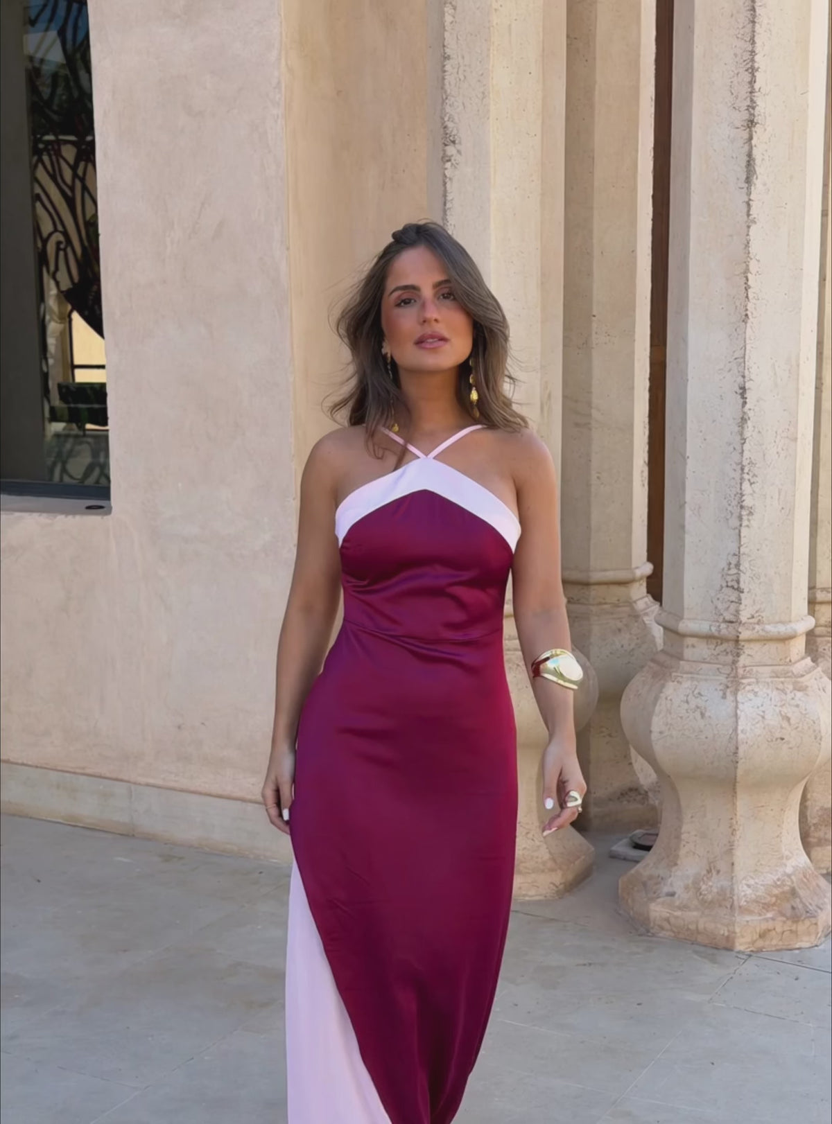 Vestido Oasis en burdeos
