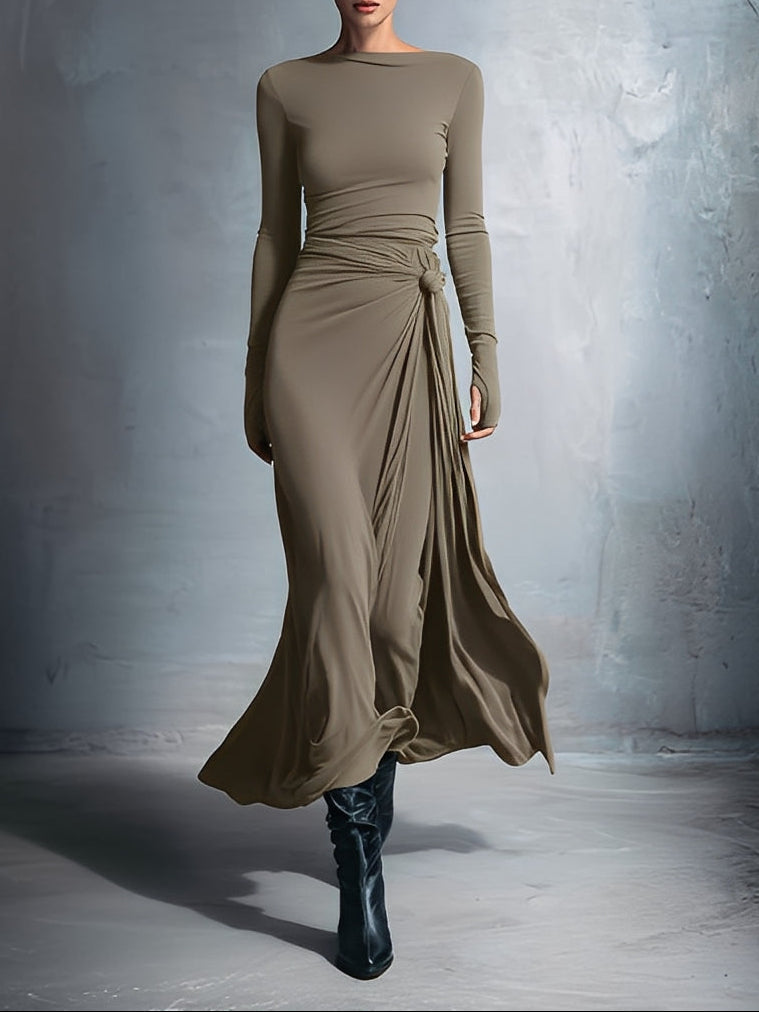 Naomie | Vestido Maxi con Nudo Lateral
