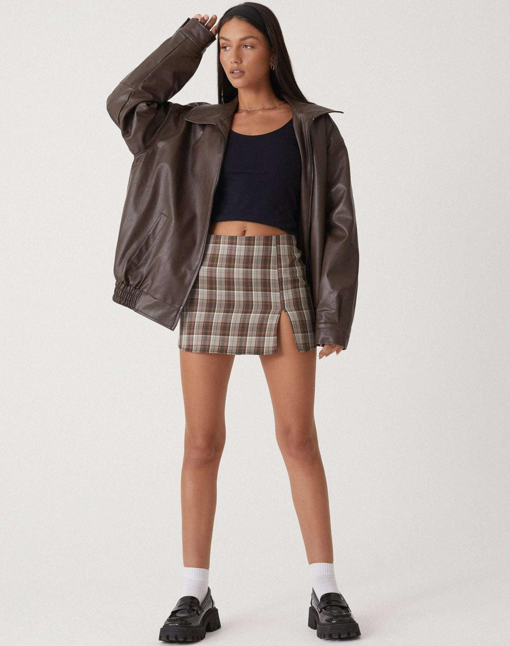 Bomber de Efecto Piel Oversize para Mujer - imagen 2