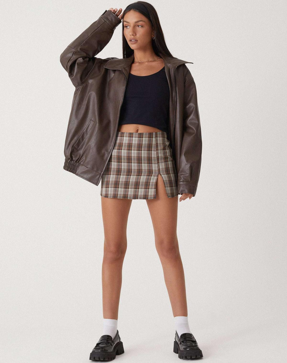 Bomber de Efecto Piel Oversize para Mujer - imagen 2
